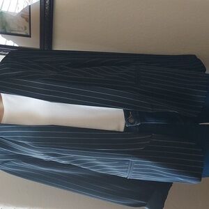 Women's Black Striped Blazer